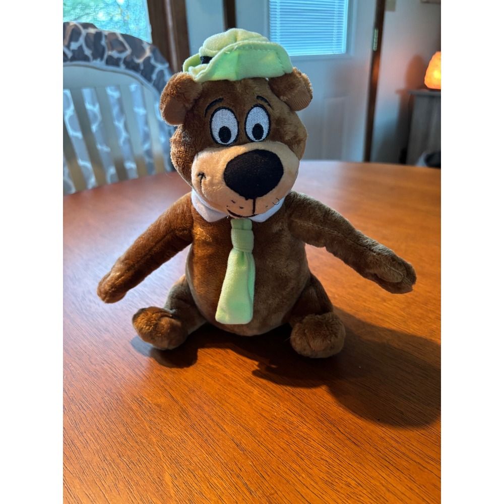 Yogi Bear Plush Stuffed Animal Toy Hanna-Barbera Brown Green Hat Tie 8 inch